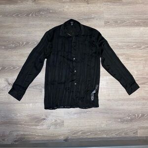 BoohooMan Semi Sheer Stripe Shirt
